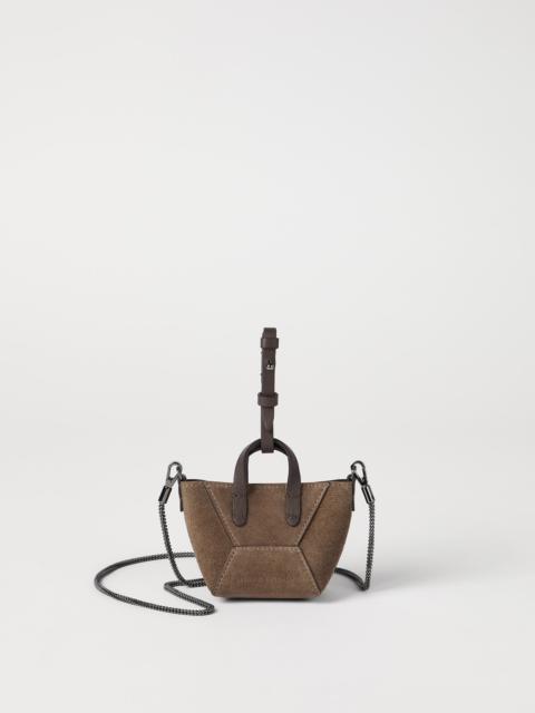 BC Duo micro bag in suede with precious chain