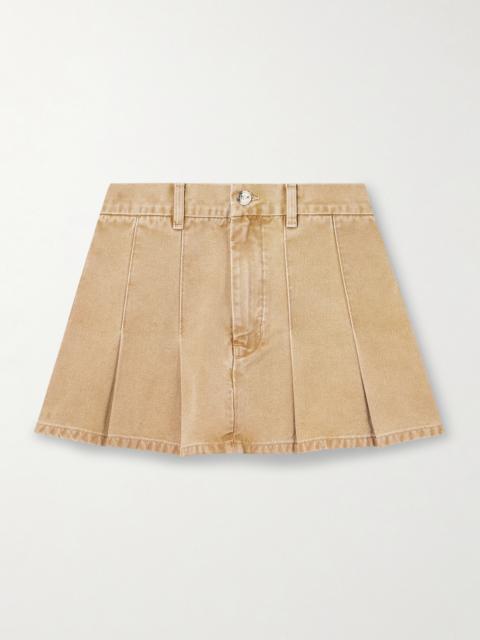 The Kenna Pleated Cotton-canvas Mini Skirt