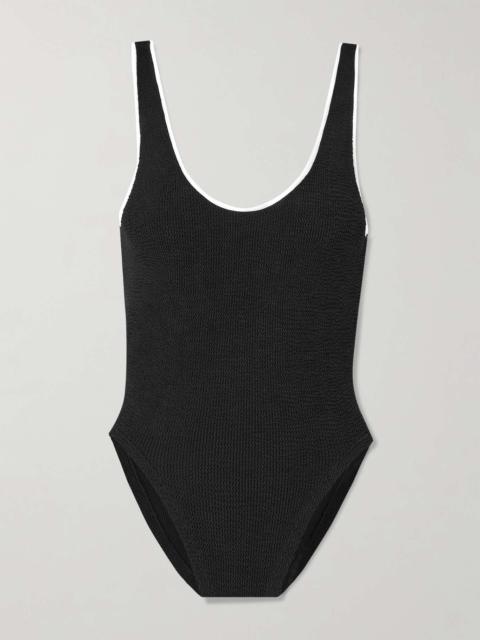 Faye seersucker swimsuit Black