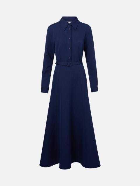 Belted crêpe shirt dress