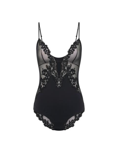 Wynona Bodysuit in Black Recycled Nylon Lace