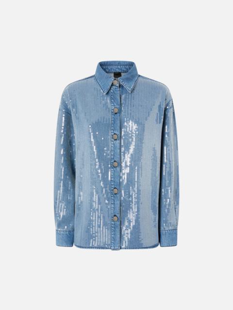 FULLY SEQUINNED DENIM OVERSHIRT