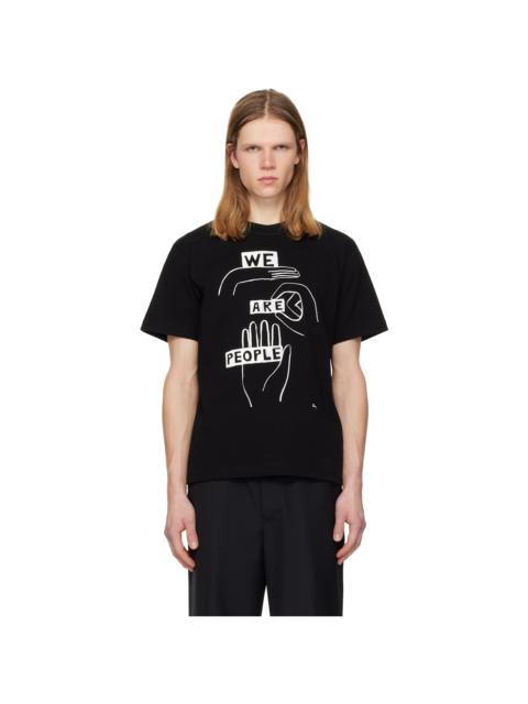 Black 'geoff sacai' Print T-shirt