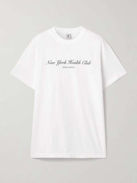 Printed cotton-jersey T-shirt White