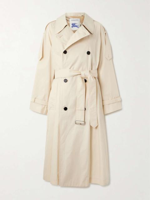 Belted cotton-gabardine trench coat