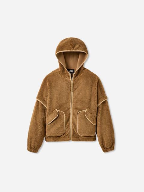 ® Women's Mariella ®fluff Zip Hoodie Polyester Tops in Chestnut