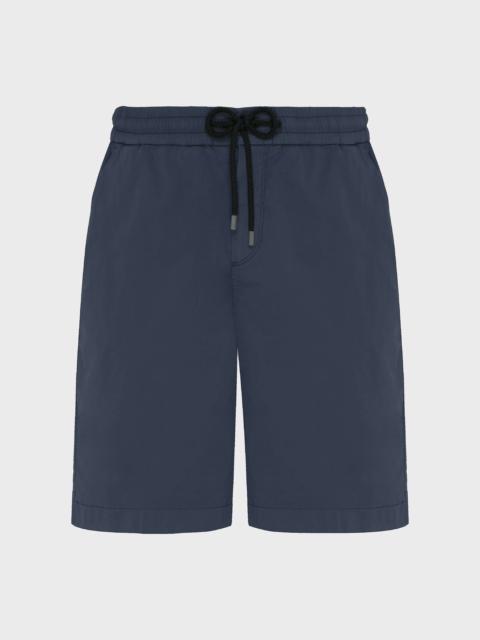 MEN SATIN COTTON ELASTIC WAIST BERMUDA SHORTS SOLID