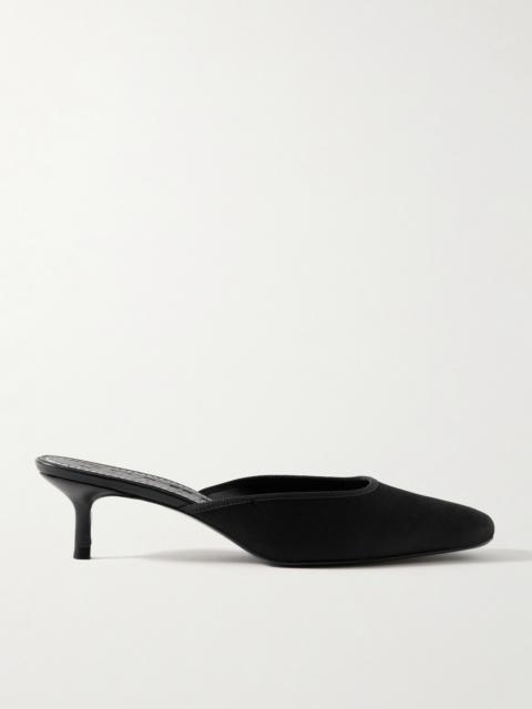 Otto Grosgrain-trimmed Satin Mules