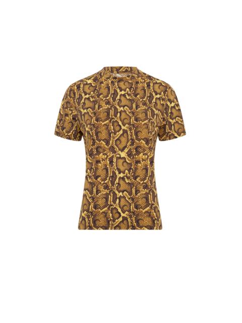 PYTHON PRINTED JERSEY SS CREWNECK TOP