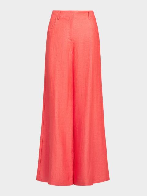 Dees Cotton Linen Wide-Leg Trousers