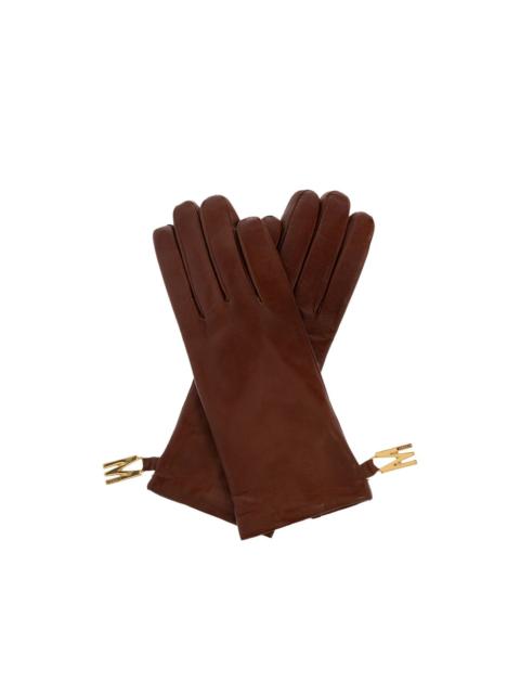 logo-detail leather gloves