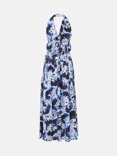 Printed halterneck maxi dress