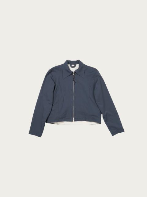 Fitted Zip Jacket - Petrol Light Wool