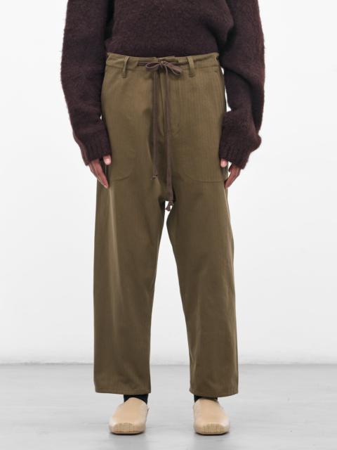 Green Perch Drawstring Trousers