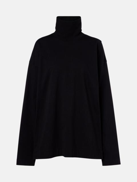 Oversized jersey turtleneck top