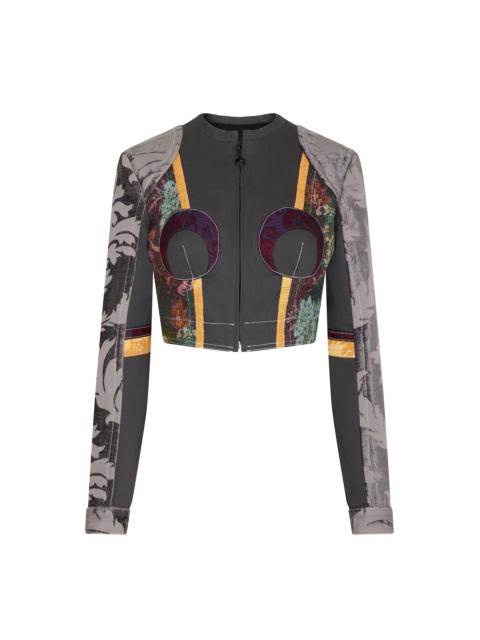 Regenerated Floral Tapestries Cropped Jacket