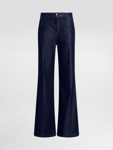 Silk denim palazzo pants