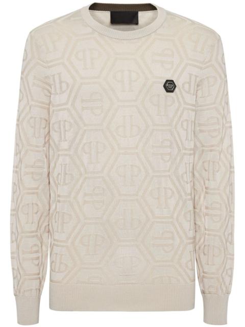 jacquard-logo sweater