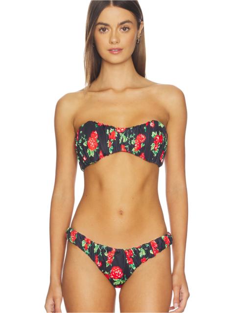 Leila Ruched Bandeau Bikini Top