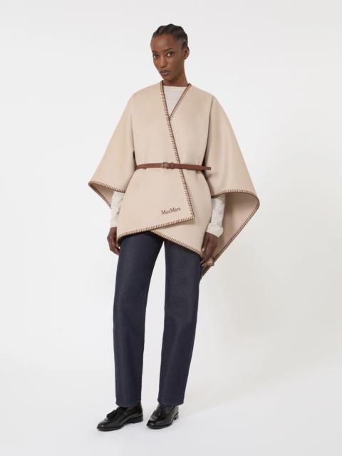 Wool and cashmere cape with belt - SAND