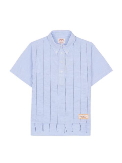 Brooks Brothers California Puckered Short Sleeve Pullover Shirt - Light Blue