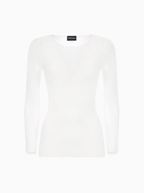 Links-stitch viscose long-sleeved jumper