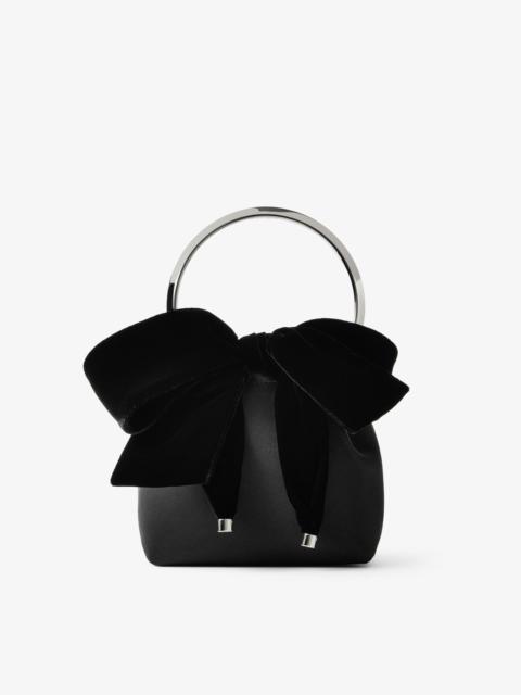 Bon Bon
Black Satin Bucket Bag with Velvet Bow
