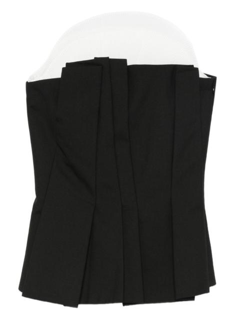 pleated bustier top