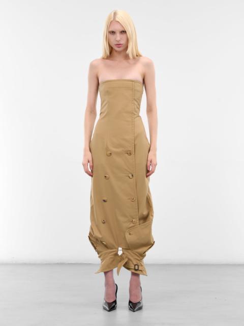 Beige Upside-Down Trench Dress