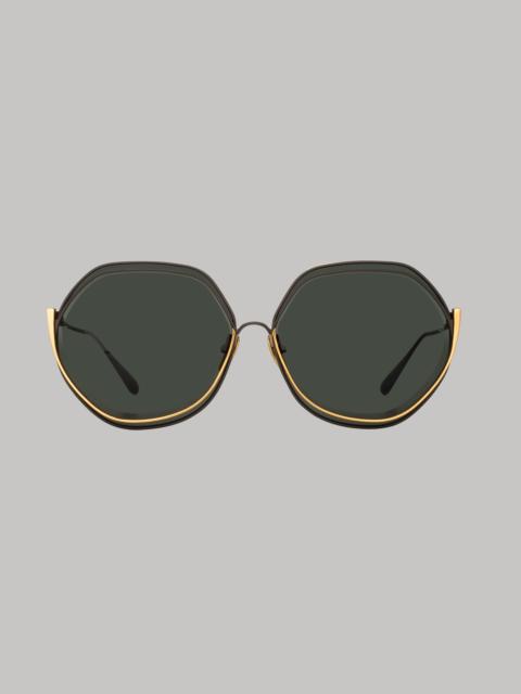 ASPEN HEXAGON SUNGLASSES IN MATT NICKEL