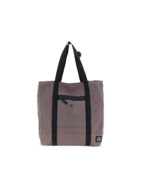 logo-patch zip-fastening tote bag