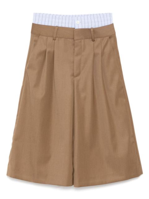 double-waistband wide leg shorts