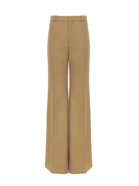 FLARED TAILORED PANTS IN WOOL GRAIN DE POUDRE