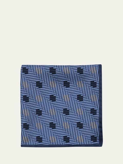 Men's Dotted Herringbone Silk Handkerchief