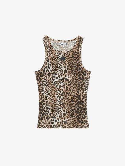 LEOPARD RIB TANK TOP