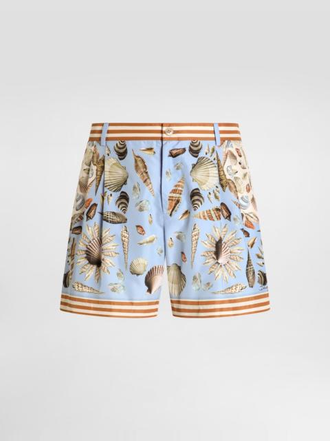 Shell-print short swim boxer shorts