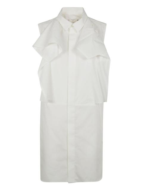 ruffle-detail shirt dress