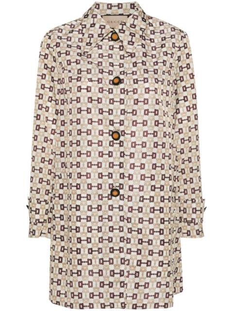 single-breasted Horsebit-print coat