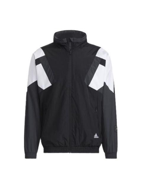 adidas Colorblock Sports Stand Collar Jacket Black HE7472