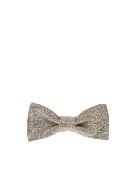 metallic-effect bow tie