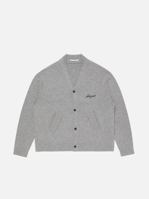 Wool V-Neck Cardigan - Dark Grey Melange