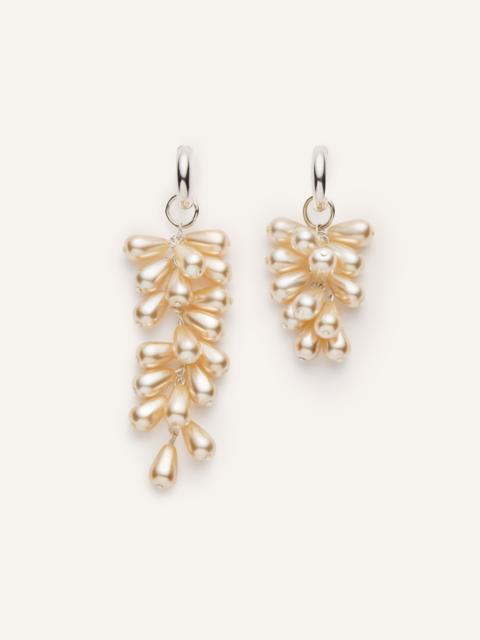 Cream pearl cluster drop earrings