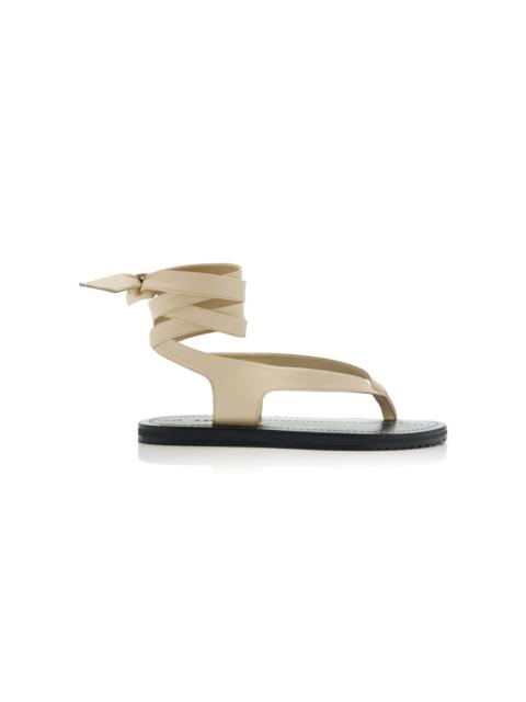 Elmer Lace-Up Leather Sandals white