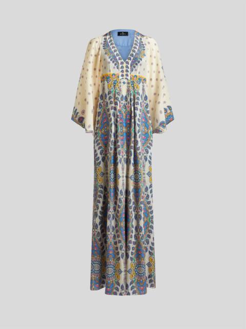 LONG PRINTED SILK DRESS