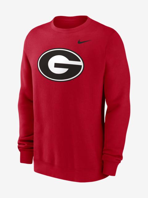 Georgia Bulldogs Primetime Evergreen Logo Nike Men's College Pullover Crew