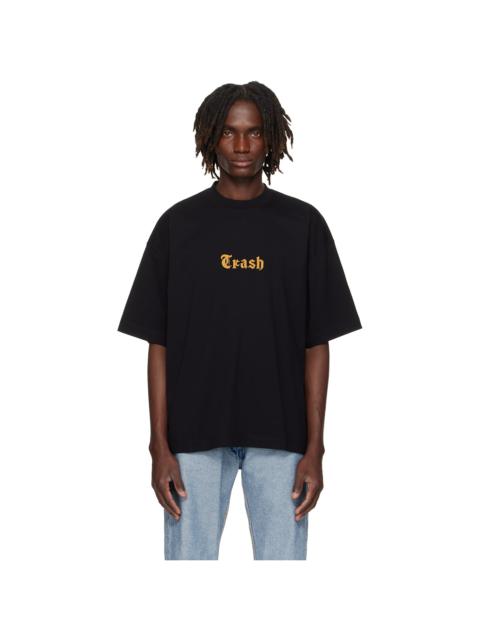 Black 'Trash' Embroidered T-shirt