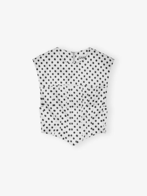 POLKA-DOT SATIN CORSET BLOUSE