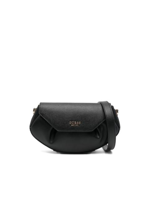 logo-plaque flap shoulder bag