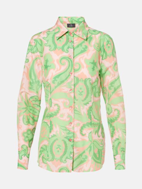 Printed cotton and silk shirt