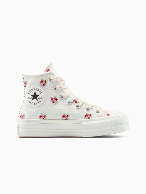 Chuck Taylor All Star Lift Platform Rose Cross Stitch